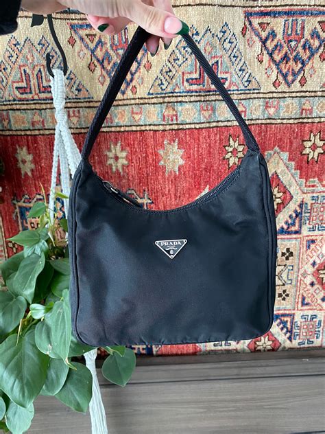 prada nylon hobo shoulder bag|vintage Prada nylon tote bag.